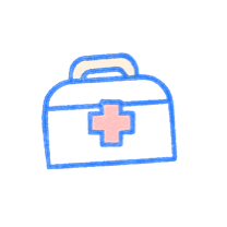 Medical kit bag. Illustration.